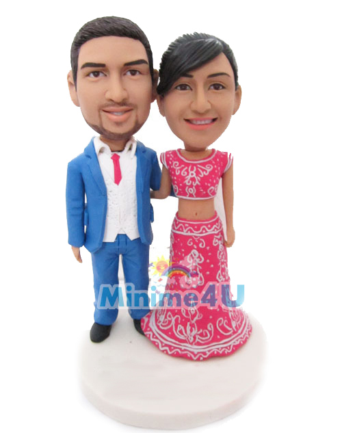 lovely indian couple wedding cake topper