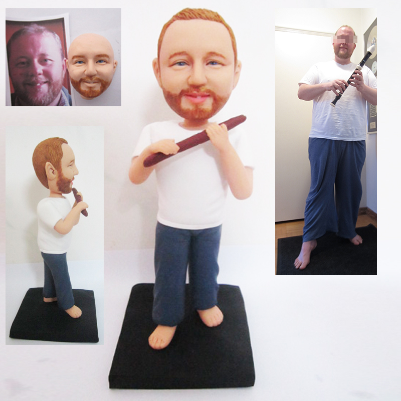 Flute player personalised figure