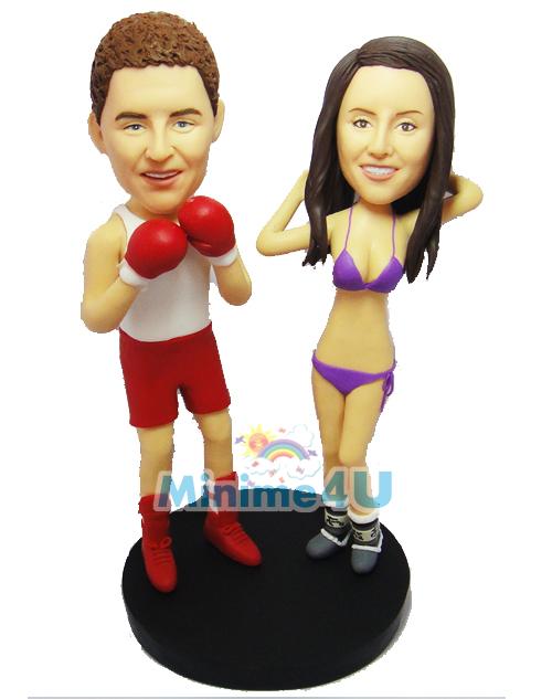 boxing man and bikini girl