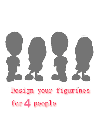 Personalised figurine for 4 people