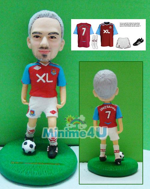 Personalized footballer figurine
