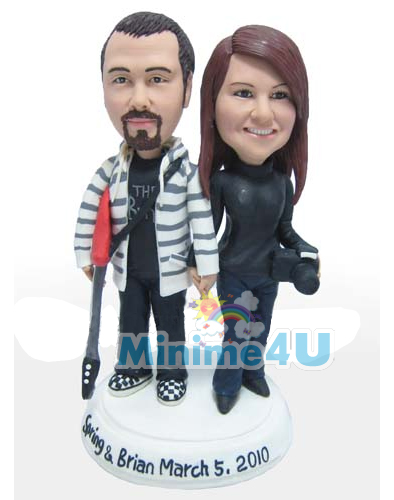 Guitar template for couple personalised figurine