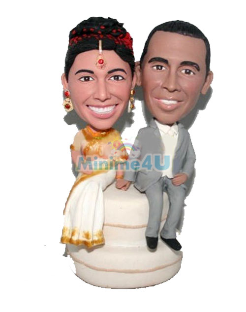 Indian couple wedding cake topper 