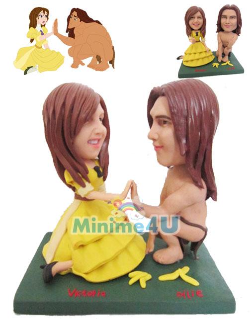 Tarzan and Jane wedding cake topper
