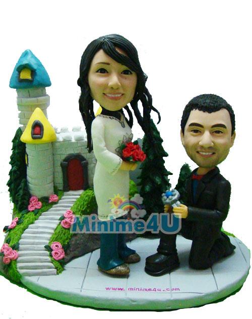 Propose style wedding cake topper